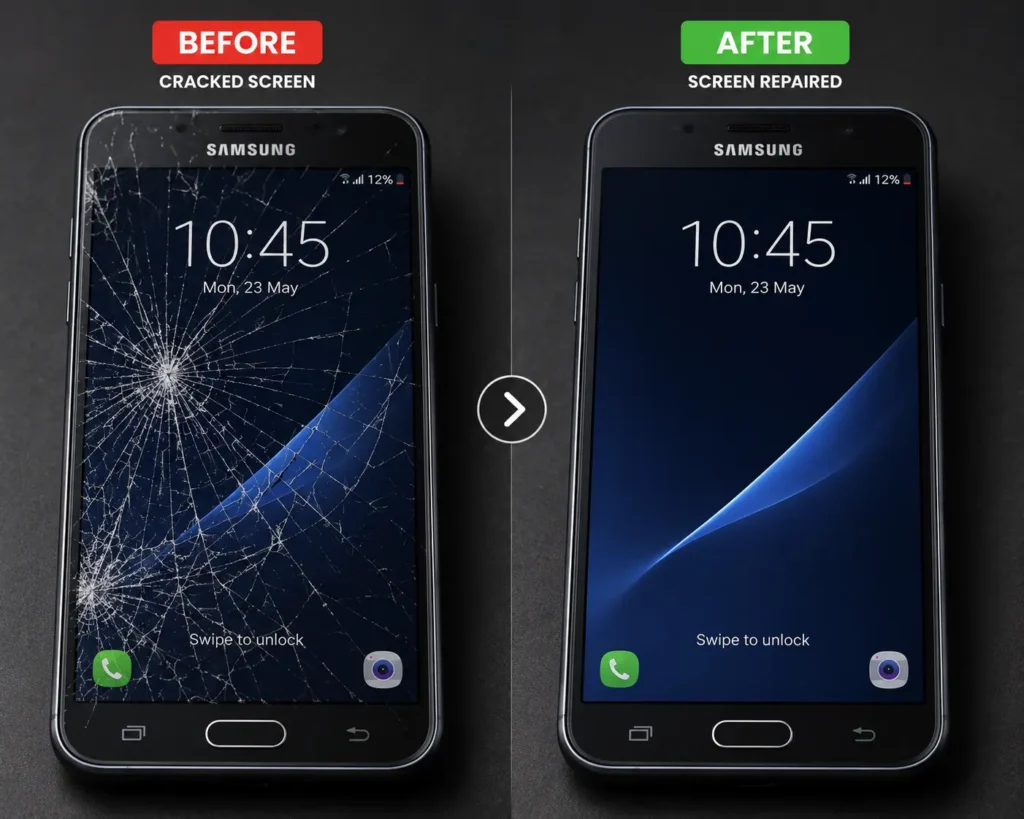 Before and after comparison