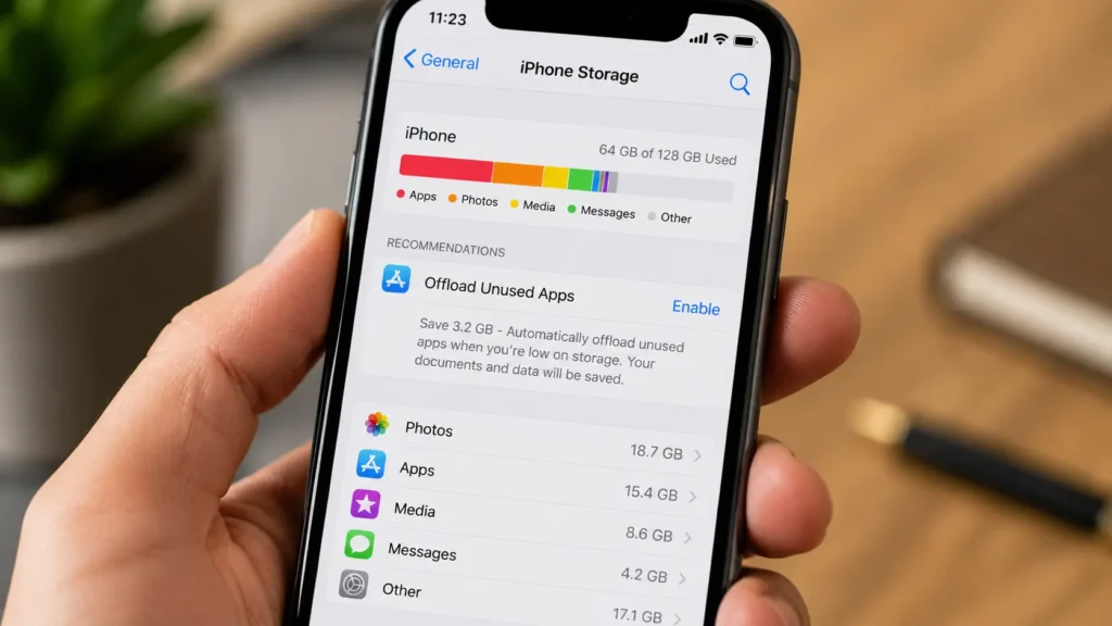 Phone storage cleanup and management