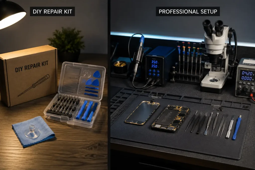 DIY screen repair kit versus professional repair