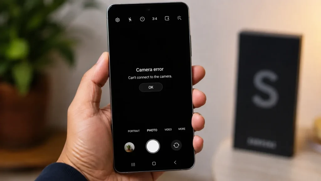 Samsung camera not working error screen