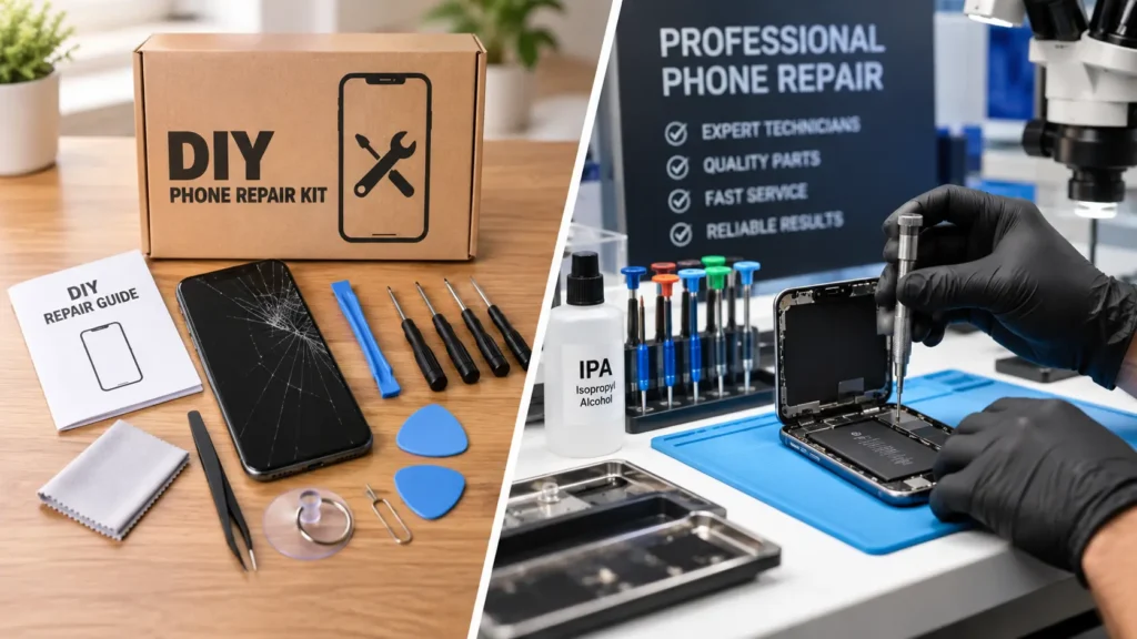 Professional phone repair versus DIY repair kit