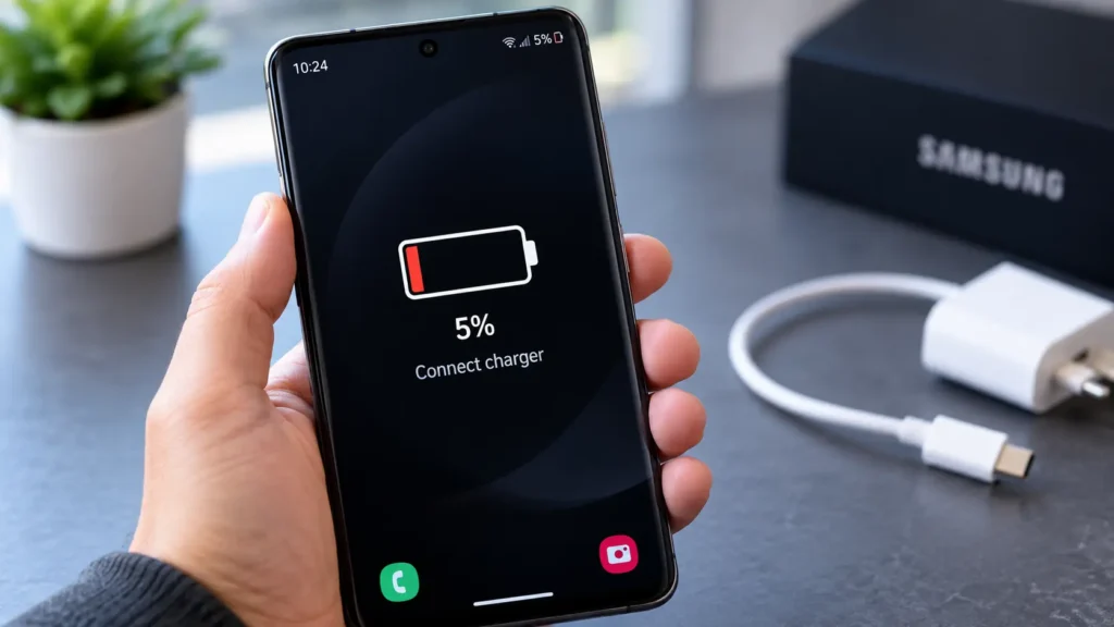 Samsung battery draining fast warning screen