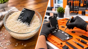 Rice vs professional repair for a wet phone